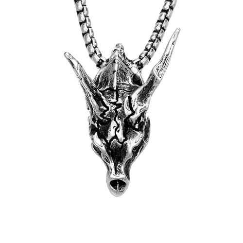 IOETSEUT halskette männer halskette damen Neue Vintage Drachenkopf Anhänger Halsketten Punk Mode Schädel Halsketten Für Männer Biker Amulett Schmuck von IOETSEUT