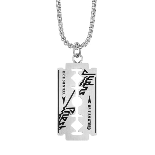 IOETSEUT halskette männer halskette damen Punk Hip Hop Sicherheitsklinge Rasiermesser Anhänger Halskette Für Männer Jungen Einzigartige Coole Heavy Metal Schmuck Geschenke von IOETSEUT