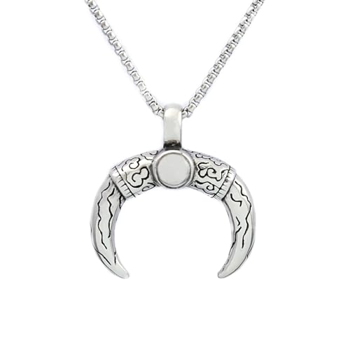 IOETSEUT halskette männer halskette damen Punk Vintage Kreativität Große Hörner Anhänger für Männer Frauen Hip Hop geschnitzte Halskette Amulett Schmuck von IOETSEUT