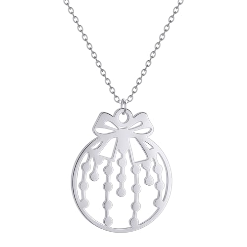 IOETSEUT halskette männer halskette damen Weihnachten Kugel Anhänger Halskette Für Frauen Vintage Urlaub Winter Schmuck Schöne Halskette von IOETSEUT
