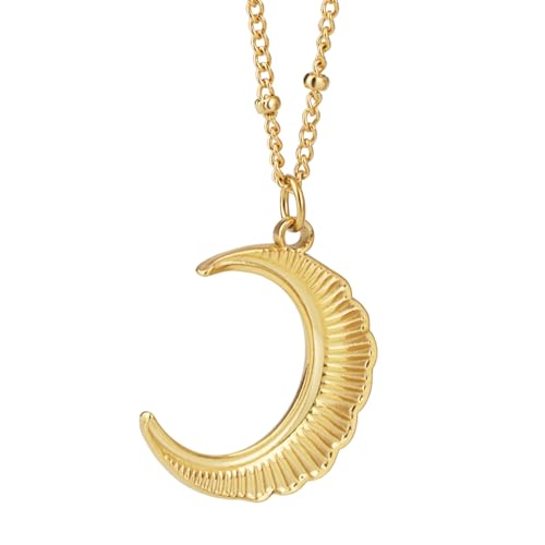 IOETSEUT herren halskette Mond Silber Farbe Vergoldete Anhänger Halskette Minimalismus Modeschmuck Geschenk Für Frauen beste freundin geschenke von IOETSEUT