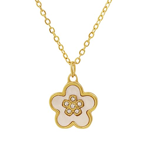 IOETSEUT herren halskette Muschel Blume Zirkon Stein Mode Zarte Minimalismus Anhänger Halskette Mit Kette Schmuck Geschenk Für Frauen beste freundin geschenke von IOETSEUT