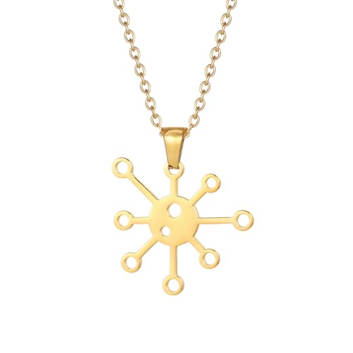 IOETSEUT herren halskette Prion Vergoldet Und Silber Farbe Wissenschaft Biologie Protein Faltung Minimalismus Anhänger Halskette Schmuck Geschenk beste freundin geschenke von IOETSEUT