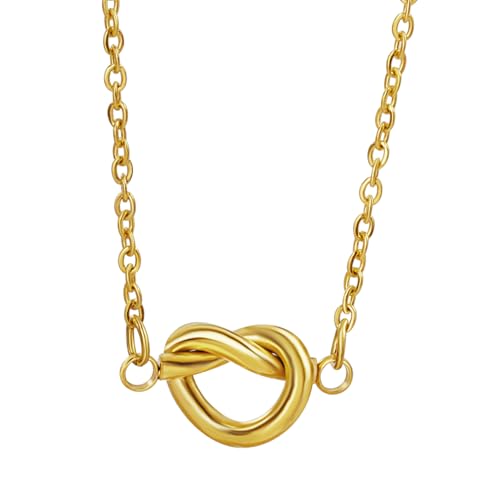 herren halskette Liebe Krawatte Ein Knoten Geometrie Mode Silber Farbe Und Vergoldete Anhänger Halskette Schmuck Geschenk Für Ihn Mit Kette beste freundin geschenke von IOETSEUT