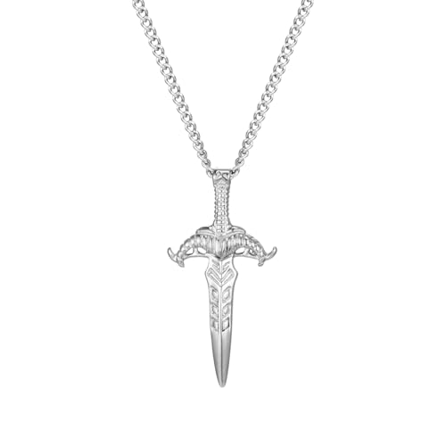 herren halskette Schwert Silber Farbe Mode Trend Hip Hop Anhänger Halskette Schmuck Geschenk Für Mann Frauen beste freundin geschenke von IOETSEUT