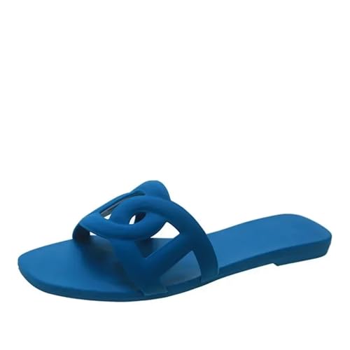 IOEUIWP Flache Hausschuhe For Damen, Sandalen, Lässige Hausschuhe, Damensandalen, Schuhe For Damen Für Drinnen & Draußen(Blue,40) von IOEUIWP