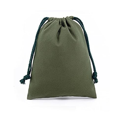 IOFIT Wiederverwendbare Baumwoll-Beutel mit Kordelzug, Stoff-Aufbewahrungstasche for Küchenprodukte, Beutel mit Kordelzug, Geschenktasche (Color : Green, Size : 25x32cm) von IOFIT