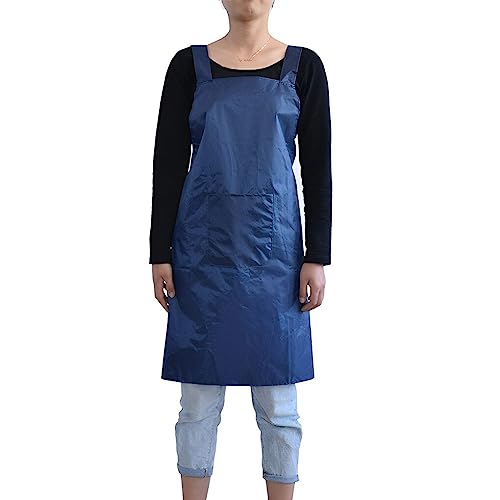 IOIUSKKU Schürze Full New Sleeveless Tether Schürzen Hausreinigung Waschen Bequemer Reinigungshelfer Frau Männer Universelle Zimmerei, Dunkelblau, 80 x 75 cm von IOIUSKKU