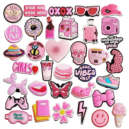 IOKUKI 35 Stück rosa Schuh-Anhänger für Mädchen und Frauen, ästhetische Schuhdekoration, Charms für Clog-Slides, Sandalen, rosa Partygeschenke IOKUKI 35 Stück rosa Schuh-Anhänger für Mädchen und Frauen, ästhetische Schuhdekoration, Charms für Clog-Slides, Sandalen, rosa Partygeschenke von IOKUKI