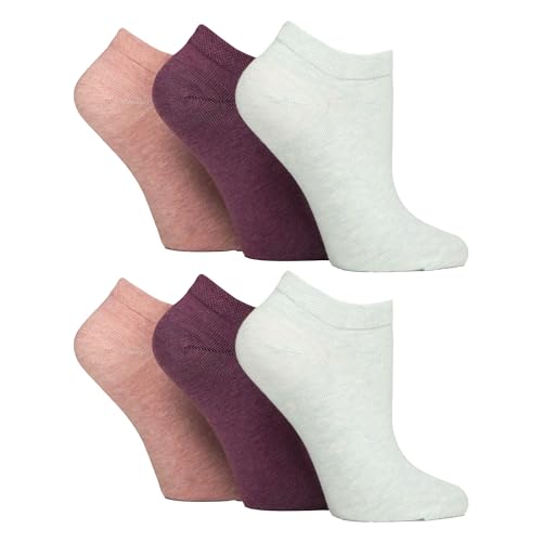 IOMI 6er Pack Diabetiker Socken Sneaker Damen Extra Weit Kurz Socken Ohne Gummi | Knöchelsocken von IOMI