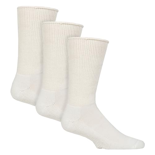 IOMI 3er Pack Rutschfeste Diabetiker Socken mit ABS Extra Weit Socken Ohne Gummibund mit Stopper von IOMI