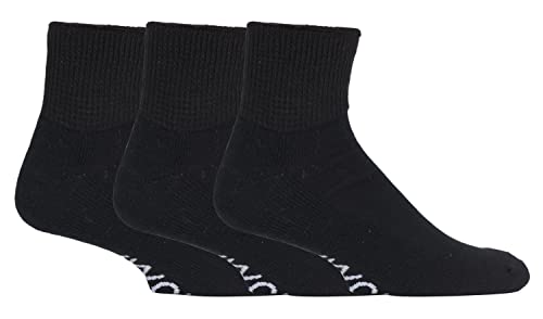 IOMI - 3er pack kurz sneaker baumwolle ohne gummi extra weit diabetikersocken kurzsocke für sommer (37-42 eur, Black (Short)) von IOMI