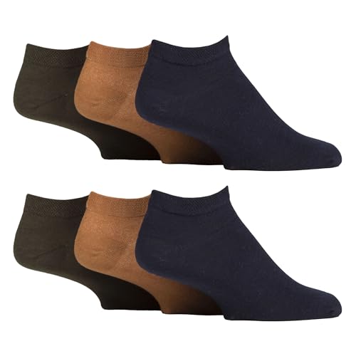 IOMI 6 Paar Herren Diabetiker Socken Sneaker Extra Weit Kurz Socken Ohne Gummi Geschwollene Füße von IOMI