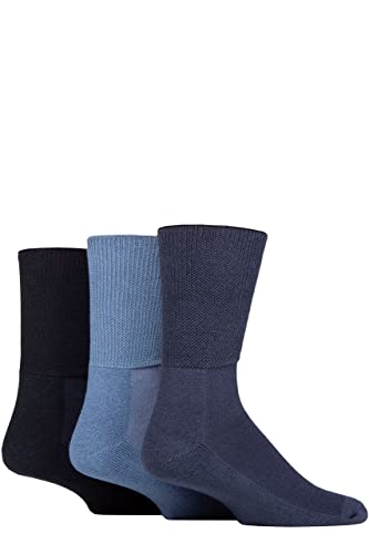IOMI SOCKSHOP Footnurse Herren und Damen Bambus gepolstert Fuß Diabetiker Socken Packung mit 3 Denim 46-50 von IOMI