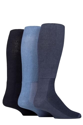 IOMI SOCKSHOP Footnurse Herren und Damen Kissenfuß Bambus Diabetiker Kniestrümpfe Packung 3 (DE/NL/SE/PL, Numerisch, 39, 42, Regular, Regular, Denim) von IOMI