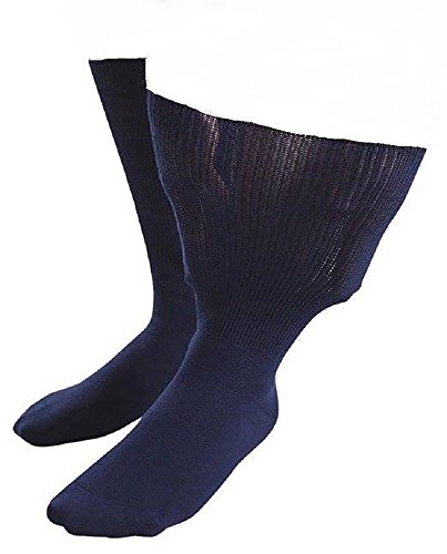 IOMI Sock Shop Footnurse - Herren & Damen socken extra weit bund ödeme beine behandlung gesundheitssocken in 4 Größen & 5 Farbig (37-40 eur, Marine) von IOMI