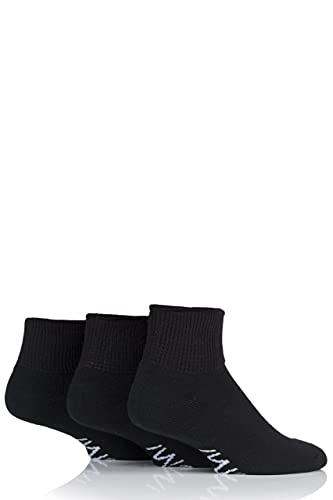 IOMI SockShop Herren IOMDS Footnurse Gentle Grip Diabetiker-Knöchelsocken Packung mit 3 Schwarz 46-48 von IOMI
