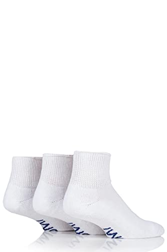 IOMI SockShop Herren IOMDS Footnurse Gentle Grip Diabetiker-Knöchelsocken Packung mit 3 Weiß 46-48 von IOMI