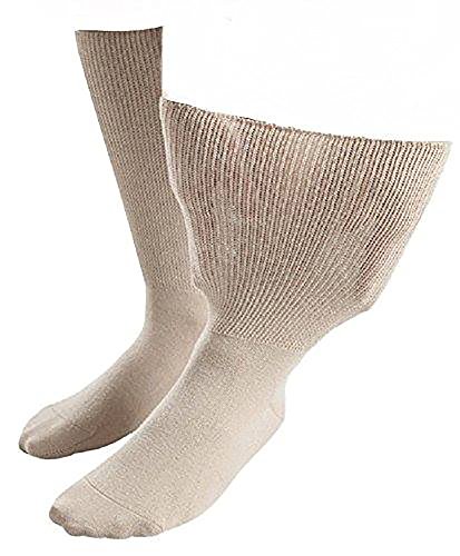 iomi Sock Shop Footnurse - Herren & Damen Unisex Extra Breit Ödeme Socken in 4 Größen & 5 Farben (39-43 eur, Beige) von iomi