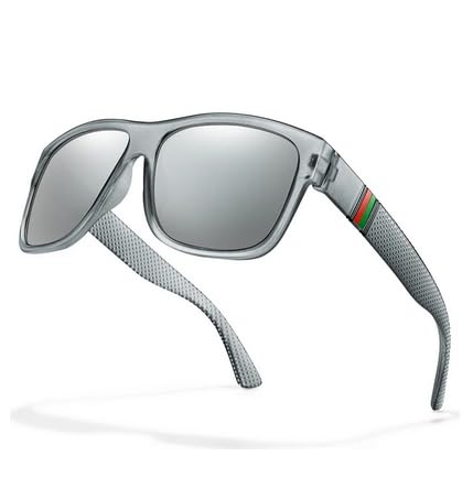 Polarisierte Sport-Sonnenbrille, modernes Gestell, faltbar oder nicht, Sonnenbrille Klasse und Mode – UV-Schutz, schwarz/blau, Einheitsgröße von IONOMAT