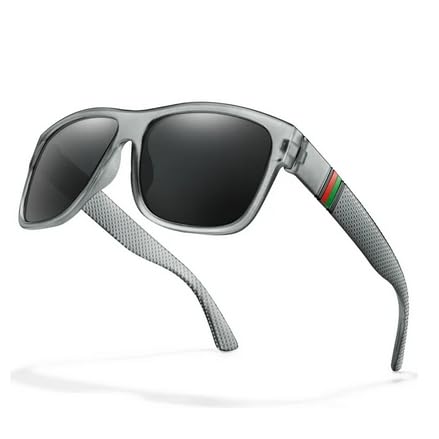 Polarisierte Sport-Sonnenbrille, modernes Gestell, faltbar oder nicht, Sonnenbrille Klasse und Mode – UV-Schutz, schwarz/blau, Einheitsgröße von IONOMAT