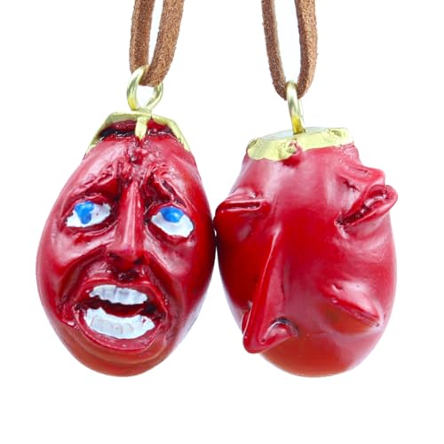 IOO6Z8SY Behelit Halsketten 2er-Set – Ei des Königs Anhänger in Basis- & Erwacht-Form – Dark Fantasy Schmuck für Cosplay & Fans – inspiriert von Berserk Griffith von IOO6Z8SY