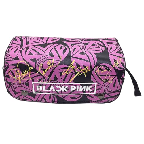 IOSCDH Black-pink Federmäppchen,Black-pink Mäppchen Tragbares with Zip,Große Kapazität Federmäppchen,Multifunktional Mäppchen,Kosmetik-Organizer，geeignet für Schule, Büro und Zuhause B von IOSCDH