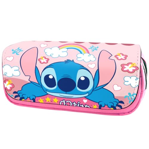 IOSCDH Sti-tch Federmäppchen Kinder Federmäppchen Pencil Case Große Farbe Federmäppchen Federtasche mit Reißverschluss Bleistift Tasche Kinder für Jungen, Mädchen, Studenten und Bürobedarf -A von IOSCDH