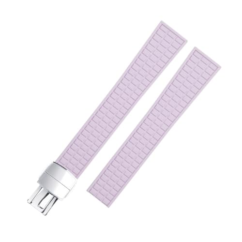 IOTUP 19 mm weiches Fluorkautschuk FKM Gummi-Uhrenarmband, Zubehör, passend für Patek-Armband für Philippe Aquanaut 5067A-001 Gürtelarmband (Farbe: Violett 2, Größe: 19 mm) von IOTUP