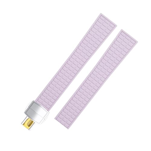 IOTUP 19 mm weiches Fluorkautschuk FKM Gummi-Uhrenarmband, Zubehör, passend für Patek-Armband für Philippe Aquanaut 5067A-001 Gürtelarmband (Farbe: Violett 3, Größe: 19 mm) von IOTUP