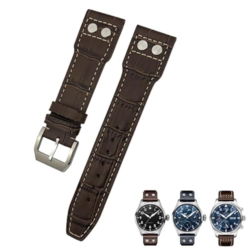 IOTUP 22 mm, 21 mm, 20 mm, echtes Leder, passend für IWC Big Pilotenarmband, Pilotenuhrenarmband, Zubehör, Herren-Werkzeug, 22 mm, Achat von IOTUP