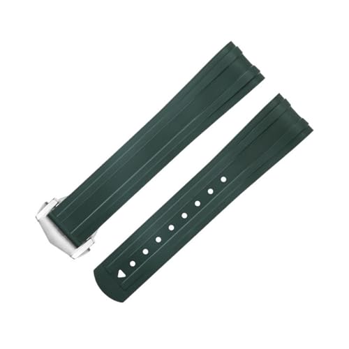 IOTUP Ersatzarmband für Omega-Armband, 20 mm, FKM, Fluorous Gummi, gebogenes Ende, für Seamaster 300 Tauchen, Edelstahl, Faltschnalle, Ersatzarmbänder, 20 mm, Achat von IOTUP