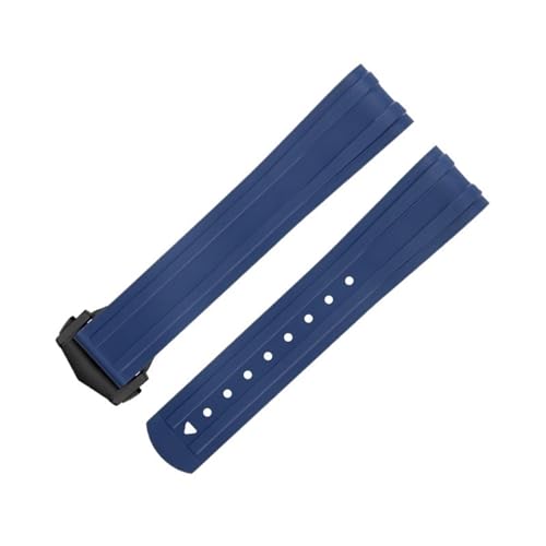 IOTUP Ersatzarmband für Omega-Armband, 20 mm, FKM, Fluorous Gummi, gebogenes Ende, für Seamaster 300 Tauchen, Edelstahl, Faltschnalle, Ersatzarmbänder, 20 mm, Achat von IOTUP