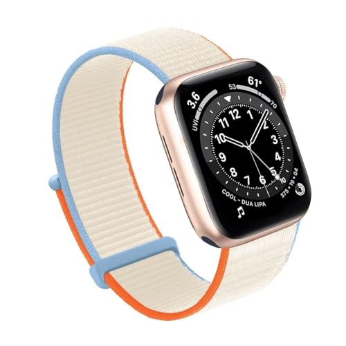 IOTUP Für Apple Watch Band 49MM 45MM 44MM 42MM 41MM 40MM 38MM, Frauen Männer Sport Nylon Loop Strap Für IWatch Serie Ultra 8 7 6 5 4 3 2 1 SE(Cream,42/44/45/49mm) von IOTUP