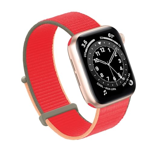 IOTUP Für Apple Watch Band 49MM 45MM 44MM 42MM 41MM 40MM 38MM, Frauen Männer Sport Nylon Loop Strap Für IWatch Serie Ultra 8 7 6 5 4 3 2 1 SE(Strawberry,38/40/41mm) von IOTUP