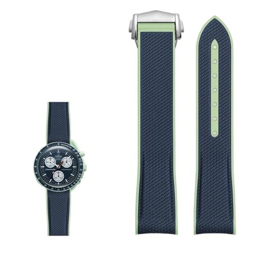 IOTUP Gummi-Silikon-Uhrenarmband für Omega X Swatch Joint MoonSwatch Celestial Sports 20 mm Uhrenarmband mit gebogenem Ende, 20 mm, Achat von IOTUP