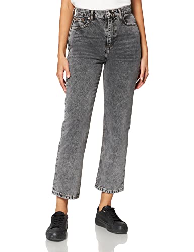 IPEKYOL Womens Ankle Length High Rise Straight fit Pants Jeans, Grey, 34 von IPEKYOL