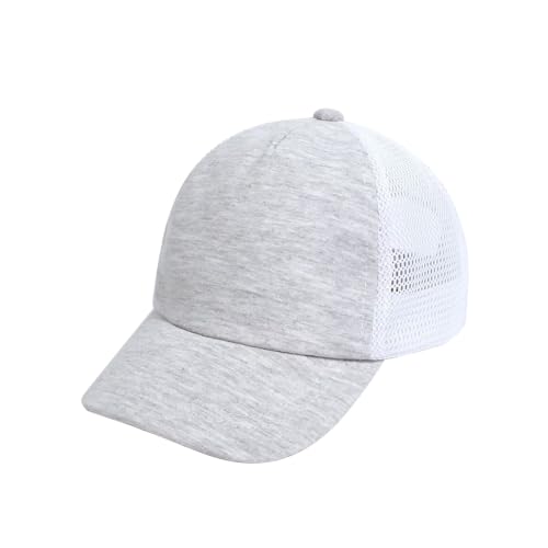 IPENNY Baseballkappe Kinder Junge Mesh Cap Baseball Cap Sommer Sonnenmütze Atmungsaktiv Schnelltrocknend Basecap Schirmmütze Sportkappe Baseballmütze (Grau) von IPENNY