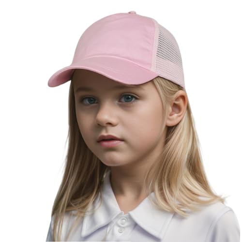 IPENNY Baseballkappe Kinder Junge Mesh Cap Baseball Cap Sommer Sonnenmütze Atmungsaktiv Schnelltrocknend Basecap Schirmmütze Sportkappe Baseballmütze (Rosa) von IPENNY