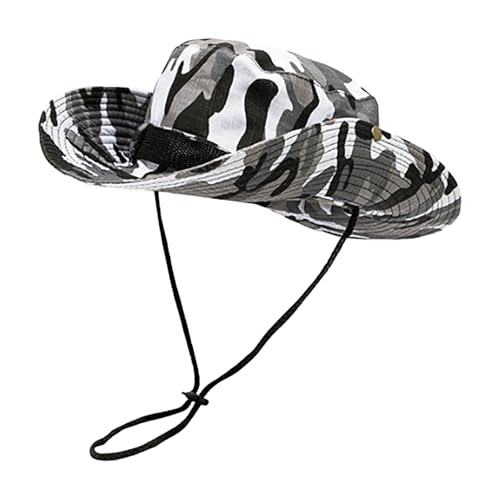 IPENNY Camouflage Sonnenhut Herren Angelhut Outdoor Hut UV-Schutz Verstellbar Fischerhut mit Bereite Krempe Sonnenschutz SafariHut zum Wandern Camping Jogging von IPENNY