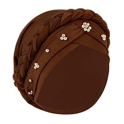 Damen Elegante Kopftuch Turban Beanie Hat Bandana Haar Muslim Atmungsaktiv Sonnenschutz Chemo Kappe Haarverlust Islamischen Abaya Dubai Hidschab Stretch Stirnband Mütze KappeTied Head Wrap von IPENNY