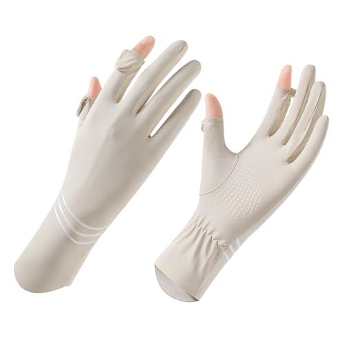 IPENNY Damen Sonnenschutz Handschuhe Sommer Gloves UV Schutz Erwachsene Dünne Handschuhe Vollfinger Touchscreen Rutschfeste Handgelenklange Handschuhes Wandern Radfahren von IPENNY