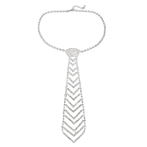IPENNY Pfeilförmige Mode Strass Halskette für Erwachsene Fashion Luxus Glitter Faux Diamant Krawatte Unisex Shinning Strass Kragen Krawatte in Hochzeitsbankett Fest Club Party von IPENNY