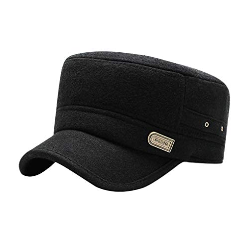 IPENNY Unisex Cap mit Faltbar Ohrenklappen Winddicht Vestellbar Winterkappe Mode Baumwolle Mütze Ohrenschutz Flach Cap Baseballmütze Winter Outdoor Sport von IPENNY