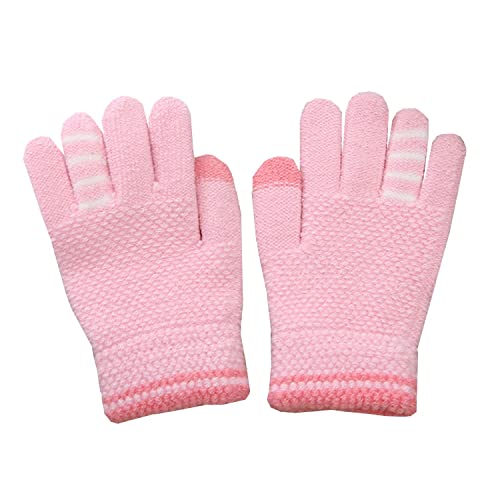 Kinder Winter Warm Gestrickte Vollfinger Handschuhe Niedliche Cartoon Tiermuster Dinosaurier Bärnhandschuhe Streifenhandschuhe Weiche Dehnbare Fäustlinge Warmschutz für Mädchen Jungen Outdoor Sports von IPENNY