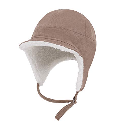 Winter Damen Fliegermütze Basecap mit Ohrenklappen Herren Wintermütze Ohrenschützer Trappermütze Pilotenmütze Russen Fliegermütze mit Foldable Visor Plüsch Winterkappe Warme Mütze Skifahren Fahrrad von IPENNY