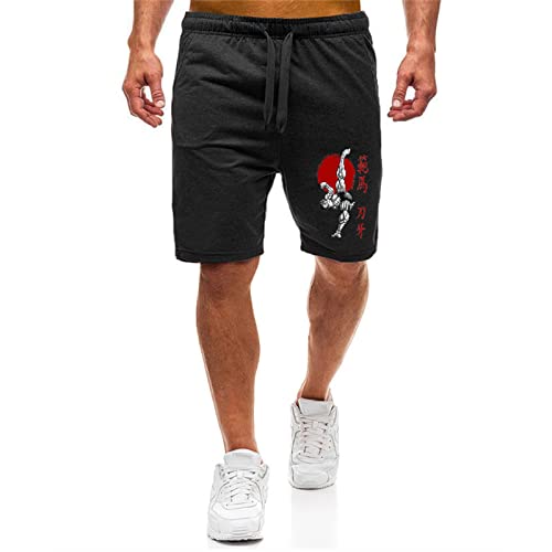 IPOVOQ Baki The Grappler Shorts für Herren Anime Cosplay Hanma Baki Son of Ogre Print Sport Jogger Elastische Taille Jogging Gym Athletic Shorts von IPOVOQ