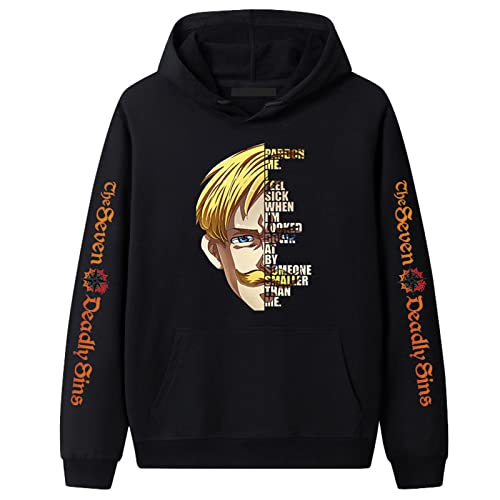IPOVOQ The Seven Deadly Sins Hoodie Frauen Männer Anime Escanor Cosplay Kostüm Gedruckt Pullover Langarm Sweatshirt Jacke Tops von IPOVOQ