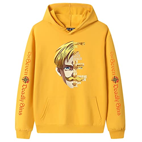 IPOVOQ The Seven Deadly Sins Hoodie Frauen Männer Anime Escanor Cosplay Kostüm Gedruckt Pullover Langarm Sweatshirt Jacke Tops von IPOVOQ