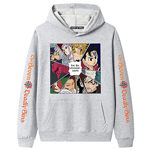 IPOVOQ The Seven Deadly Sins Hoodie für Damen Herren Meliodas Cosplay Kostüm Bedrucktes Langarm-Sweatshirt Pullover Jacke Harajuku Trainingsanzug von IPOVOQ